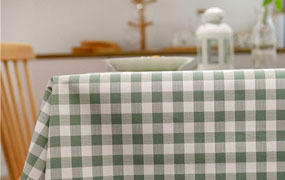 绿色清新格子桌布，把春天铺在餐桌上